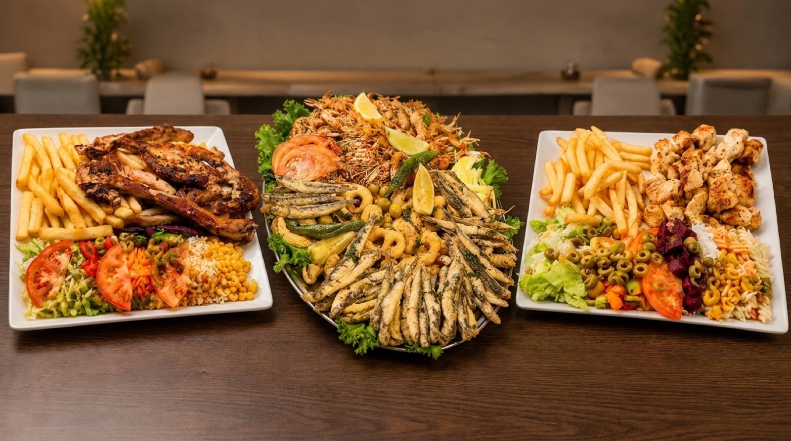 Platos combinados a la brasa Marhaba JF Restaurante